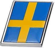 Swedish Flag Car Badge Emblem Sticker Metal Refit Skewed 2x2.5cm/0.78x0.98inch Small Sweden Flags De