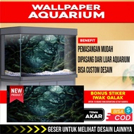 3D REAR AQUARIUM BACKGROUND WALLPAPER STICKER ROOT PICTURE THEME DN2