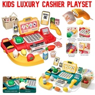 #ReadyStock Kids Cashier Machine Toy Simulated Supermarket Cashier mewah Pretend Playset Mainan Cash
