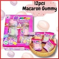 [ BOX ] ALI 12pcs Macaron Gummy Candy HALAL Gula-gula Macaron  (TTF)