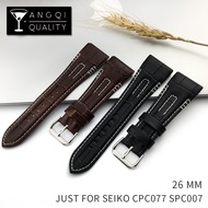 26MM Flat End Italian Calfskin Leather Watch Band For JapanS CPC007 CPC077 Strap Watchband Bracelet Belt Man Watches Replacement