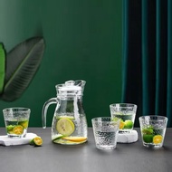 5PCS in 1 Set Jug with Glass | Set Jug Air & Gelas | Transparent Glass Water Jug with Lid
