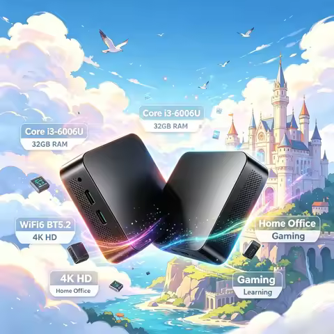 Mini Desktop PC Core i3-6006U Win11 Pro 32GB RAM Large SSD 4K Display WiFi6 BT5.2 Home Office Game L