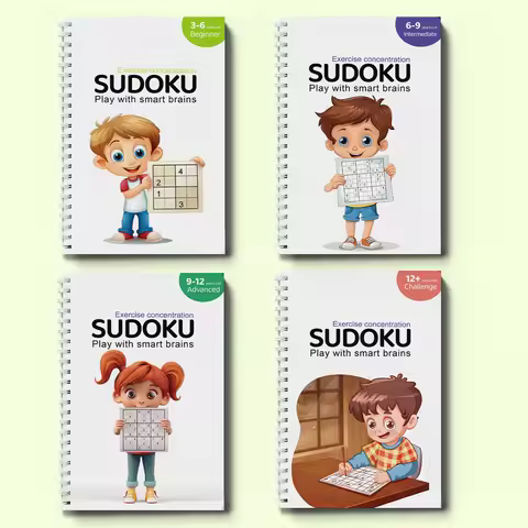 Kids Sudoku Activity Books for Ages 3–6,6-9,9-12,12+ – Easy to Challenging Logic Puzzles for Smart T