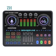 DJ20 Studio Sound Card with 48V Microphone System, Reverberation Tech, and Noise Reduction for Cardi