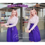 [Boraunnii] Applied Hanbok Purple Rose Pattern Modern