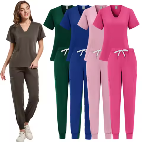 Scrub Sets Uniform Women Joggers Hospital Accessories Medical Surgical Gown Pharmacy Healthcare Work