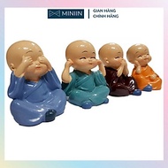 Bộ 4 Chú Tiểu Tứ Không Hàng Chuẩn - Không Nghe, Không Nói, Không Nhìn, Tâm Không Động - Loại 1 - Chí