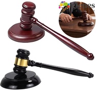 GLENES Wooden Judge Hammer, High Quality with Sound Block Wood Adjudgement Gavel, Delicate Long Hand