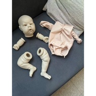 20" Gounchi Unpainted Unfinished Reborn Doll Parts with Cloth Body Handmade Reborn Doll Kit Fresh Co