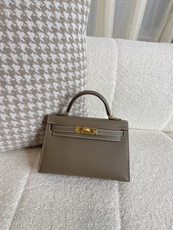 Hermes Mini Kelly 2❣️二手 大象灰 金扣 Ep