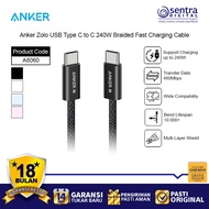 Anker Zolo USB Type C to C Cable 240W Braided Dirt-Free Fast Charging 3ft Charger Cable 90cm A8060