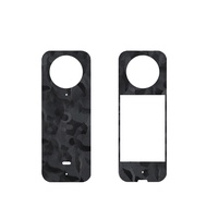 3D Black Camo Geometry Grain PVC Stickers for Insta360 One X2 Protective Film Front + Back Scratch-proof Decals Skin for Insta360 One X3 Wrap