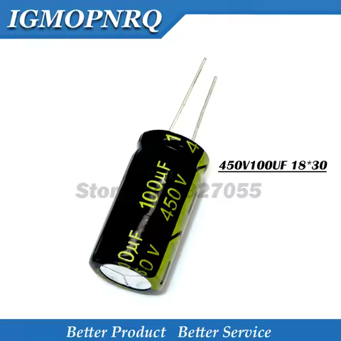 5PCS 450V100UF 18*30 100UF 450V 450v100uf 18x30 450v100 Aluminum electrolytic capacitor new