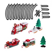 HAPPY TIME-Electric Christmas Train Toy Railway Car Racing with Music Santa Claus Christmas Tree Dec