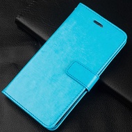 For Vivo Y15 1901 Genuine Leather Case Vintage Wallet Simple Folding Flip Case with Kickstand Card H