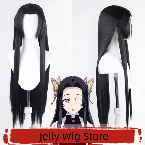 [Jelly Wig] Demon Slayer: Kimetsu No Yaiba Cosplay Wig Kocho Kanae Wig Long Straight Hair Beauty Poi