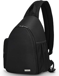 CADeN Camera Bag Sling Backpack, Camera Case Backpack with Tripod Holder for DSLR/SLR Mirrorless Cameras (Canon Nikon Sony Pentax) Black