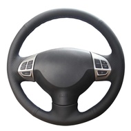 DIY Artificial leather Suede Carbon Fiber Customized Hand-stitched Car Steering Wheel Cover for Mits