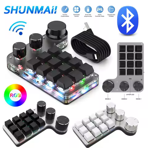 USB Custom Keyboard Programming Macro Knob Mechanical Keyboard Mini Button Photoshop Gaming Hotswap 