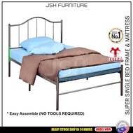 Super Single Bed Frame &amp; Mattress JSH S110M - Katil Bujang Besi Katil Besi Mattress Katil Budak  Bedroom Home Furniture