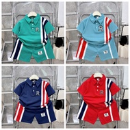 [CT19] R-printed turtleneck cotton suit, sizes from 10-34kg, soft, airy cotton fabric