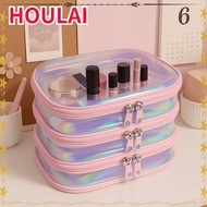 HOULAI Transparent Zipper Hard Bag, Stack Combination Portable Transparent Laser Storage Box, Drawer