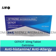 CETICIT Cetirizine dihydrochloride 10mg Film coated Tablet - 100 tablets