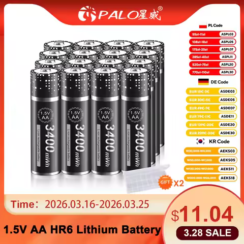 PALO 1.5V AA Rechargeable Battery 3400mWh 1.5V AA R6 Li-ion Rechargeable battery AA Lithium Batterie