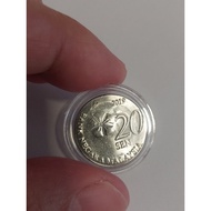 [Error Coin Stainless Steel Silver Colour] 2019 Malaysia Error Coin 20 Sen Struck on 10 Sen Planchet
