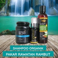 HSF Natural set Premium- shampoo,serum dan oceanic scrub with gift