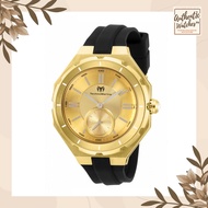 Technomarine 120038 Cruise Sea Lady Gold Dial Black Silicone Strap Quartz 37.5mm Women's Watch