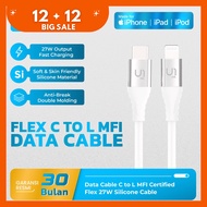 IPHONE U1me. Flex Data Cable MFi Type-C to Lightning Fast Charging 3A 27W Max Silicone 100cm