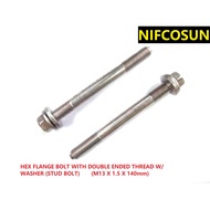 HEX FLANGE BOLT WITH DOUBLE ENDED THREAD (STUD BOLT)