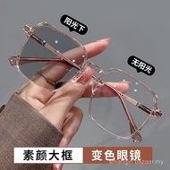 Round Frame Goggles Frame Transparent Color Anti-Blue Light Plain Face Street Shooting Handy Tool Co