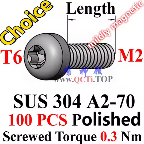 100pcs M1.6 M2 Screw Pan Head T5 T6 Driver M1.6x3 M2x3 M1.6x10 M2x16 M2x4 M2x5 M2x6 M2x7 M2x8 M2x10 