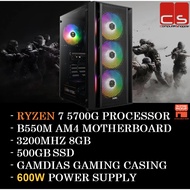 Gaming PC Package With Ryzen 7 5700G / DDR4 RAM / 500GB SSD