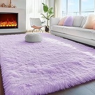 PAGISOFE Red Fluffy Shag Area Rugs for Bedroom 5x7, Soft Fuzzy Shaggy Rugs for Living Room Carpet Nu