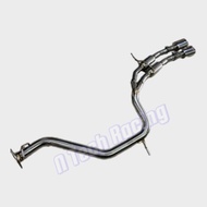 Modellista Toyota Vellfire ACH20, Alphard ANH30/AGH30/AYH30 Twin Tip Set 304 Stainless Steel Exhaust