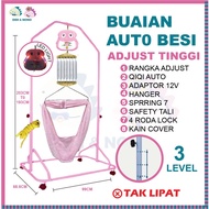 Spring Cot Rangka Buaian Boleh adjust QIQI Baby Cradle Electronic Mesin Buaian Elektrik Bayi [ 1YEAR