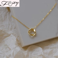 18k Saudi Gold Necklace Pawnable Peach Heart Necklace  Women's Titanium Steel Fashion Clavicle Chain