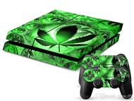 Green leaf Green World Vinyl Decal PS4 Skin Stickers for Sony PlayStation 4 PS4 Console+2 Pcs Sticke
