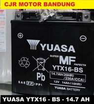YUASA YTX16 BS aki motor moge Harley Kawasaki Vulcan Piaggio MP3
