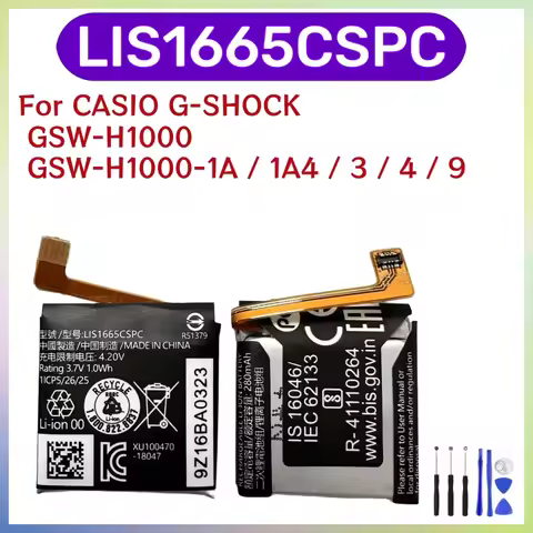 Replacement Battery LIS1665CSPC For CASIO G-Shock GSW-H1000 GSW-H1000-1A Smart Watch Battery + Free 
