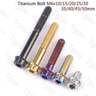 Tgou Titanium Ti Bolt M6x10/15/20/25/30/35/40/45/50mm Torx T30 Flange 12 Points Head Screw for Bike 