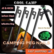 COOLCAMP 30&40CM Peg Stake Camping Peg Ground Nail Tent Peg Flysheet Peg Stake Nail Fluorescent Ring