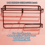 Rak Dinding Serbaguna Model Kotak Rak Bumbu Dapur Rak Dinding Prancak Rak Alat Dapur Rak Kamar Mandi