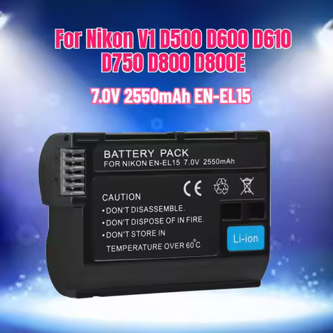 2550mAh EN-EL15 Battery Charger For Nikon V1 D500 D600 D610 D750 D800 D800E D810 D810a D850 D7000 D7