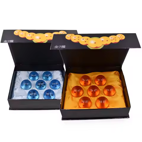 Anime Dragon Ball 3.5CM Seven Stars Slickball Orange Blue Resin Crystal Globe Desktop Ornaments Toys