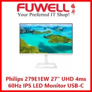 Philips 279E1EW/69 27" UHD 4ms 75Hz IPS Monitor USB-C (White)